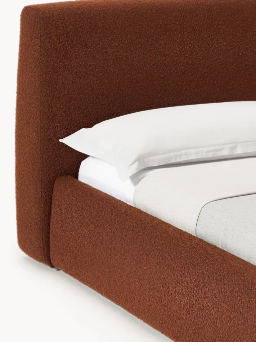 Camas Tapizadas|Camas>Westwing Collection Cama tapizada en tejido bouclé Cloud Bouclé terracota