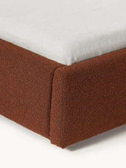 Camas Tapizadas|Camas></noscript>Westwing Collection Cama tapizada en tejido bouclé Cloud Bouclé terracota