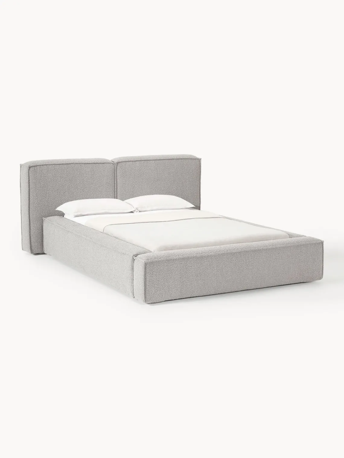 Hot Cama tapizada en tejido bouclé Lennon Camas Tapizadas|Camas