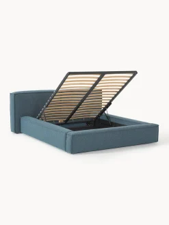 Clearance Cama tapizada en tejido bouclé Lennon, con espacio de almacenamiento Camas Tapizadas|Camas