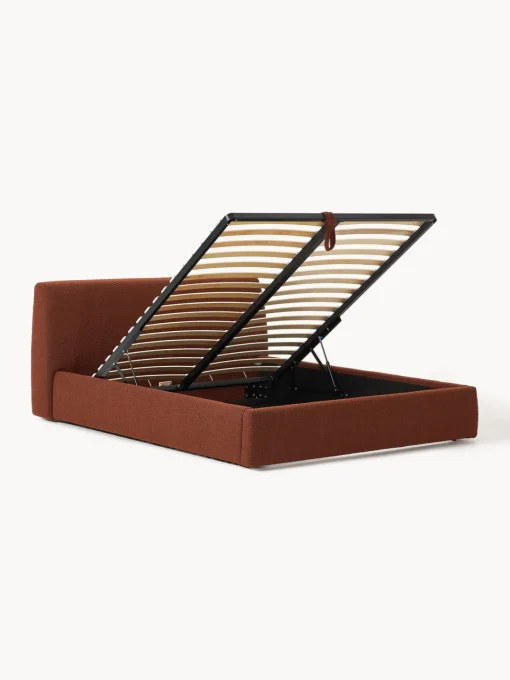 Clearance Cama tapizada en tejido bouclé con espacio de almacenaje Cloud Camas Tapizadas|Camas