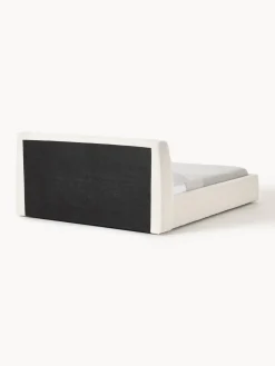 Camas Tapizadas|Camas></noscript>Westwing Collection Cama tapizada en tejido bouclé con espacio de almacenaje Cloud Bouclé blanco Off White