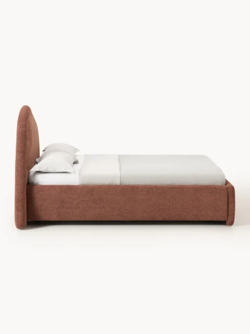 Camas Tapizadas|Camas>Westwing Collection Cama tapizada en tejido bouclé Gary Bouclé rojo óxido