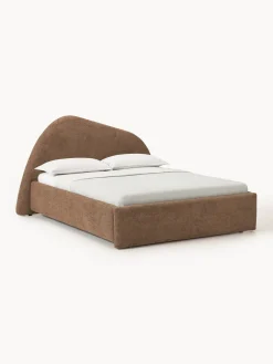 Camas Tapizadas|Camas>Westwing Collection Cama tapizada en tejido bouclé Gary Bouclé marrón