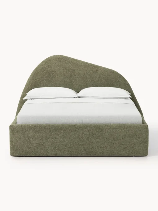 Camas Tapizadas|Camas>Westwing Collection Cama tapizada en tejido bouclé Gary Bouclé verde