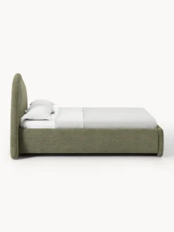 Camas Tapizadas|Camas></noscript>Westwing Collection Cama tapizada en tejido bouclé Gary Bouclé verde
