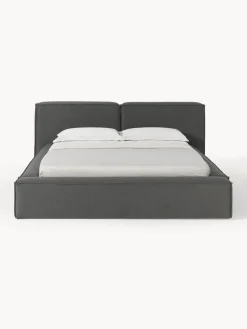 Camas Tapizadas|Camas></noscript>Westwing Collection Cama tapizada Lennon Tejido gris antracita