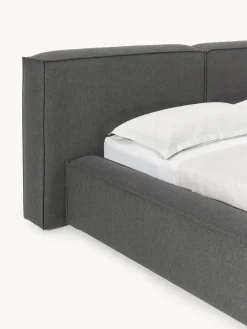 Camas Tapizadas|Camas></noscript>Westwing Collection Cama tapizada Lennon Tejido gris antracita