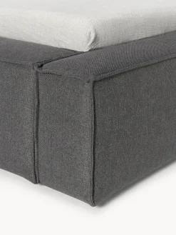 Camas Tapizadas|Camas></noscript>Westwing Collection Cama tapizada Lennon Tejido gris antracita