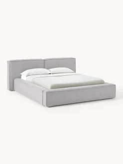 Camas Tapizadas|Camas>Westwing Collection Cama tapizada Lennon, con espacio de almacenamiento Tejido gris