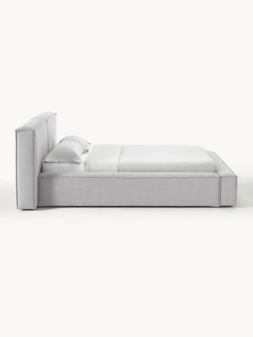 Camas Tapizadas|Camas>Westwing Collection Cama tapizada Lennon, con espacio de almacenamiento Tejido gris