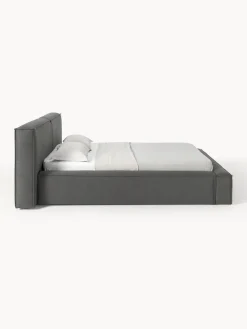 Camas Tapizadas|Camas></noscript>Westwing Collection Cama tapizada Lennon, con espacio de almacenamiento Tejido gris antracita