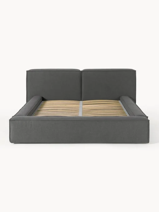 Camas Tapizadas|Camas>Westwing Collection Cama tapizada Lennon, con espacio de almacenamiento Tejido gris antracita