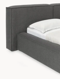 Camas Tapizadas|Camas></noscript>Westwing Collection Cama tapizada Lennon, con espacio de almacenamiento Tejido gris antracita