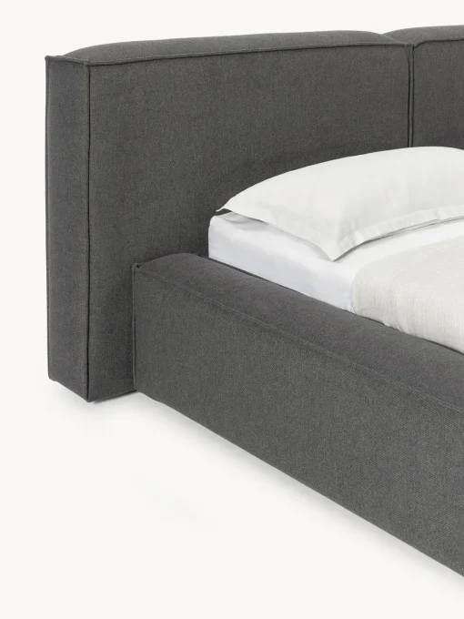 Camas Tapizadas|Camas>Westwing Collection Cama tapizada Lennon, con espacio de almacenamiento Tejido gris antracita