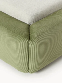 Camas Tapizadas|Camas></noscript>Westwing Collection Cama tapizada Melva Pana verde oliva