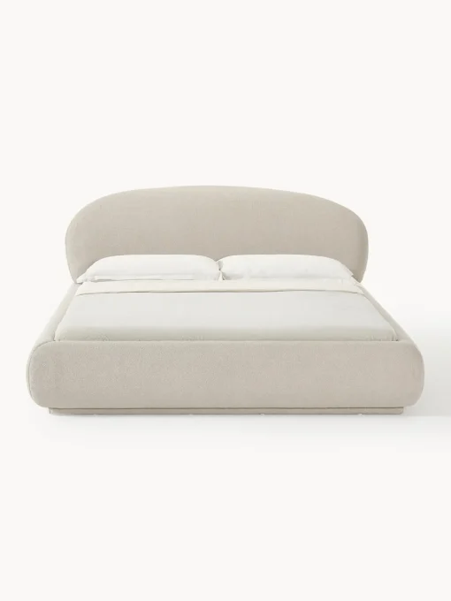Discount Cama tapizada redondeada en tejido bouclé Alba Camas Tapizadas|Camas