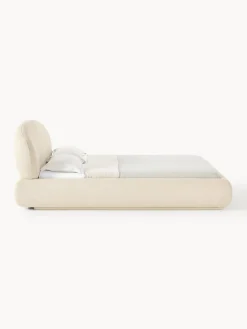 Hot Cama tapizada redondeada en tejido bouclé Alba Camas Tapizadas|Camas