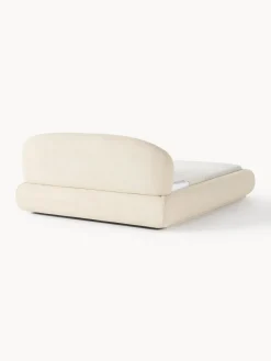 Hot Cama tapizada redondeada en tejido bouclé Alba Camas Tapizadas|Camas
