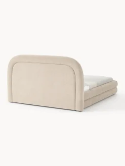 Camas Tapizadas|Camas></noscript>Westwing Collection Cama tapizada Solomon Tejido aterciopelado beige claro