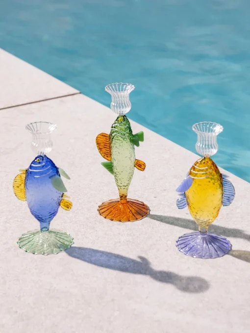 Jarrones|Velas Y Candelabros>&k Amsterdam Candelabro artesanal de vidrio borosilicato Fish