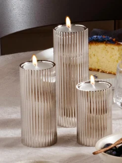 New Candelabro con relieves Bernadotte, 11 cm Portavelas|Jarrones