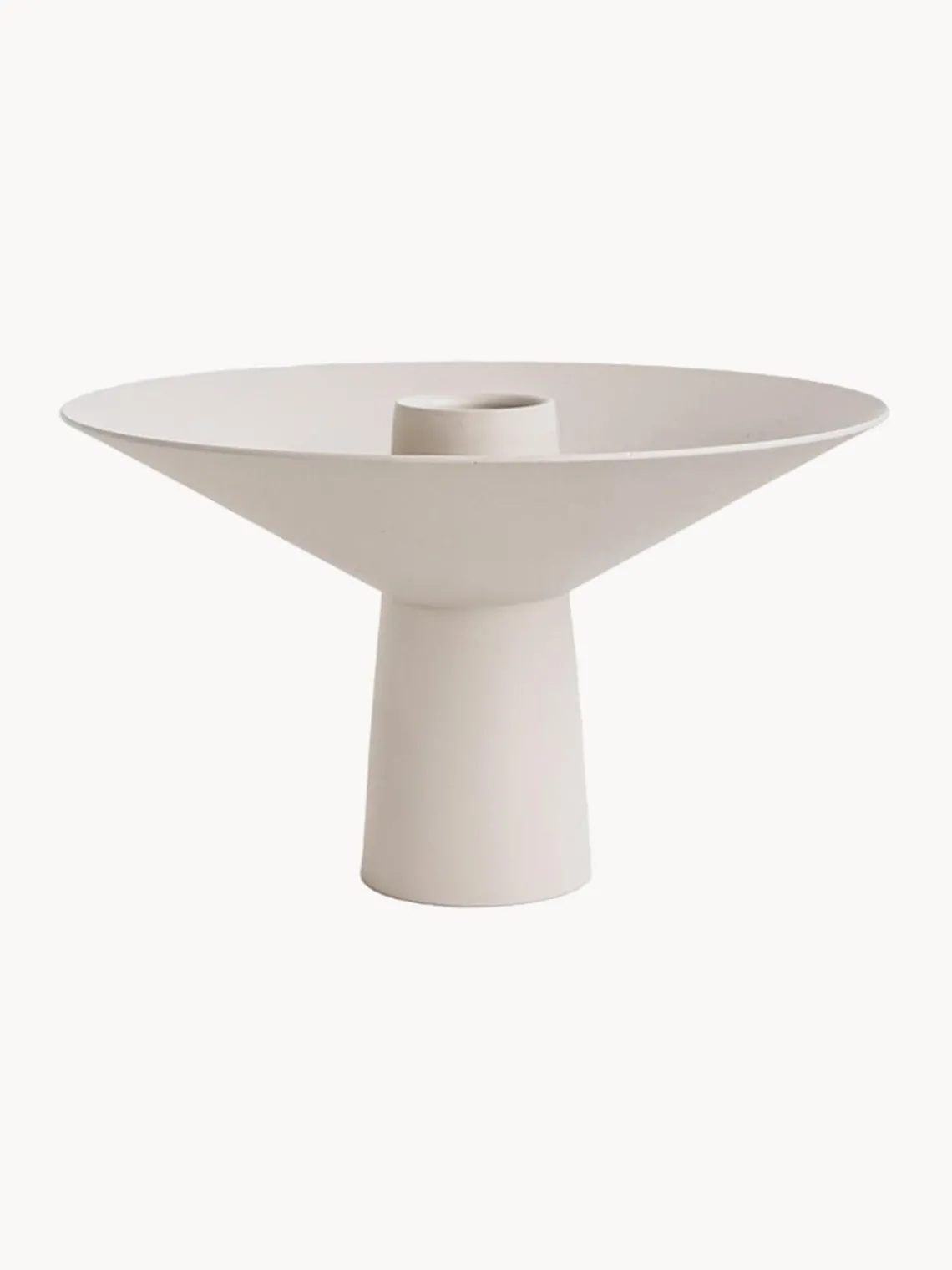 Candelabros|Jarrones>Cooee Design Candelabro de acero inoxidable mate Uma Blanco Off White