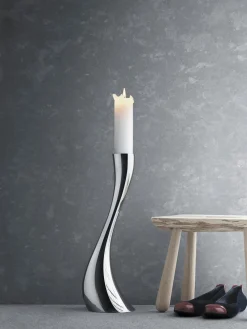 Discount Candelabro de acero inoxidable con forma orgánica Cobra, 50 cm Candelabros|Jarrones