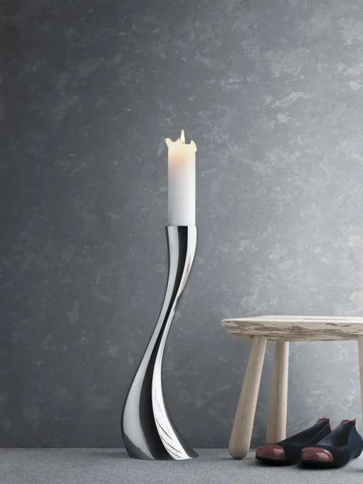 Discount Candelabro de acero inoxidable con forma orgánica Cobra, 50 cm Candelabros|Jarrones
