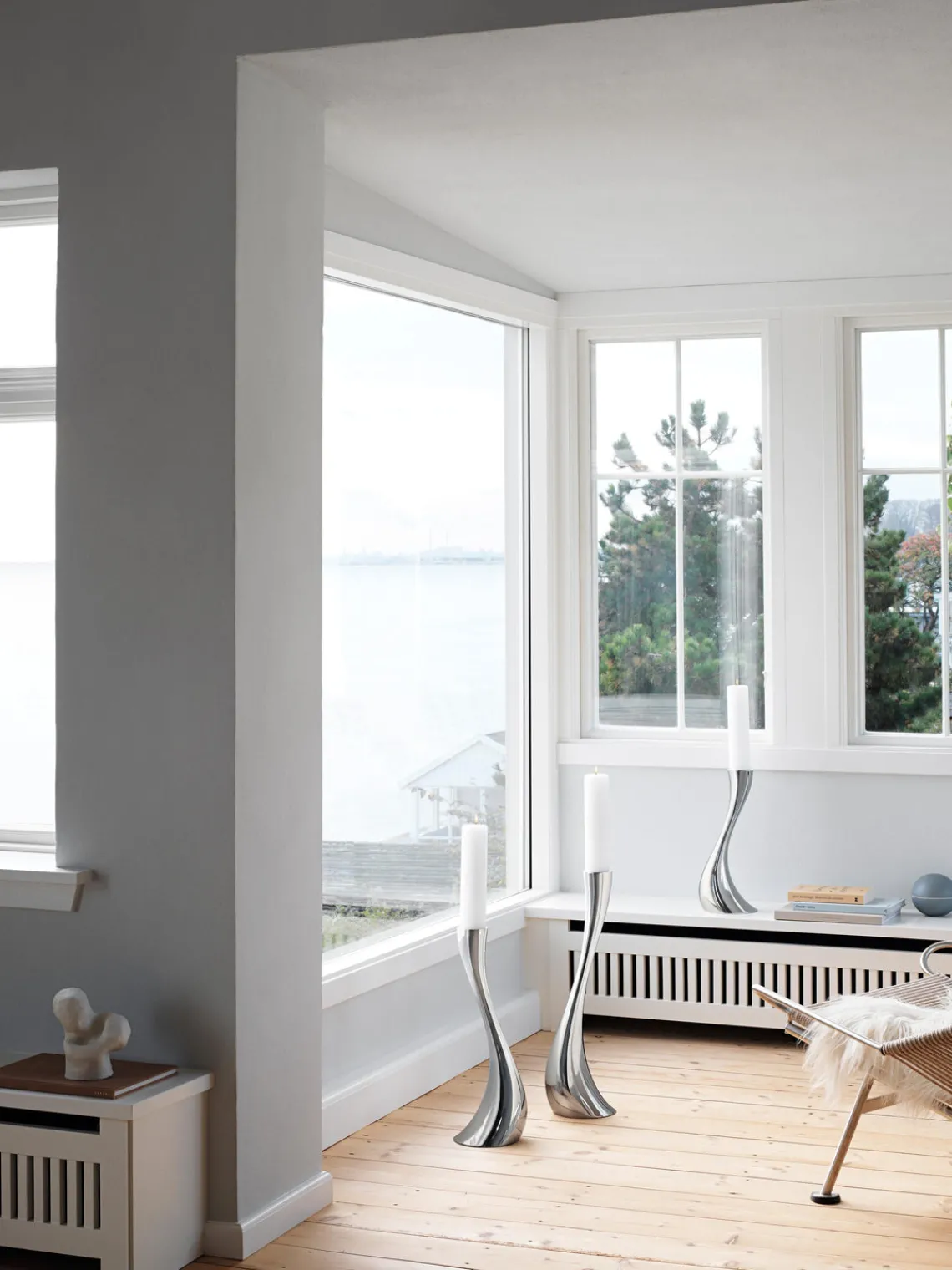 Hot Candelabro de acero inoxidable con forma orgánica Cobra, 60 cm Candelabros|Velas Y Candelabros