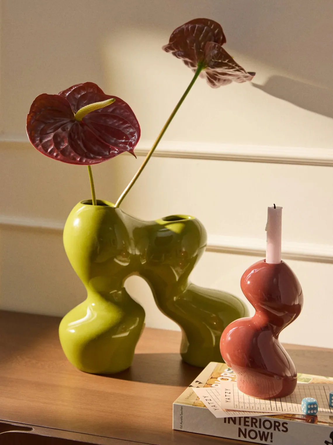 Candelabros|Jarrones>Westwing Collection Candelabro de gres Madhuri Rojo óxido