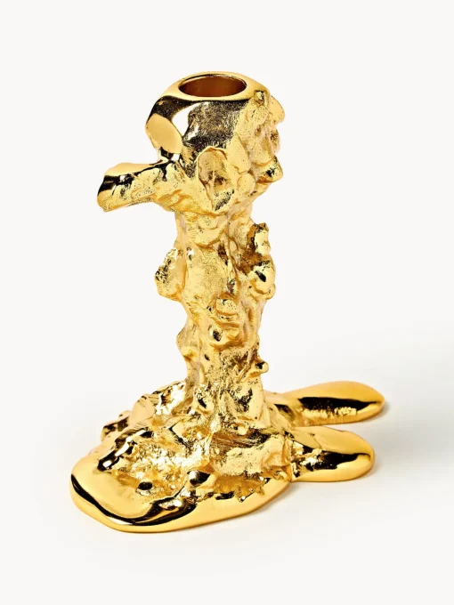 Candelabros|Jarrones>POLSPOTTEN Candelabro de metal Drip Dorado