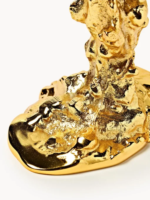 Candelabros|Jarrones>POLSPOTTEN Candelabro de metal Drip Dorado
