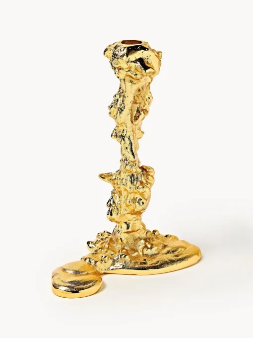 Candelabros|Jarrones>POLSPOTTEN Candelabro de metal Drip Dorado