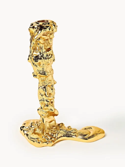 Candelabros|Jarrones>POLSPOTTEN Candelabro de metal Drip Dorado