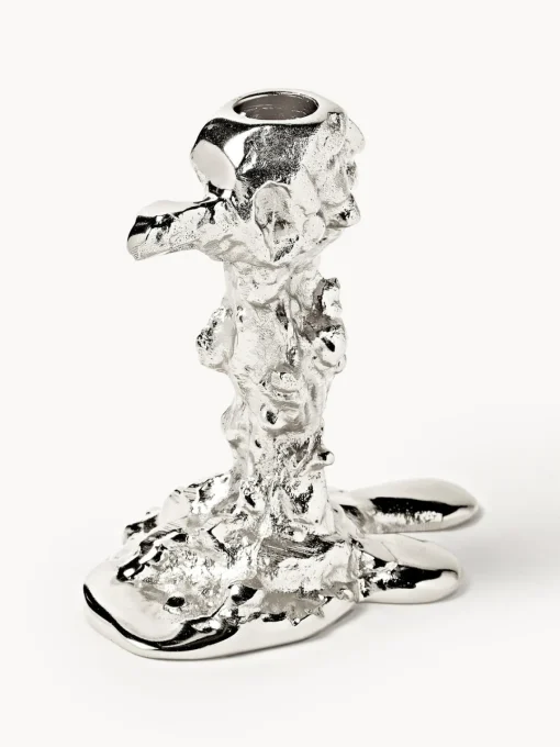 Candelabros|Jarrones>POLSPOTTEN Candelabro de metal Drip Plateado
