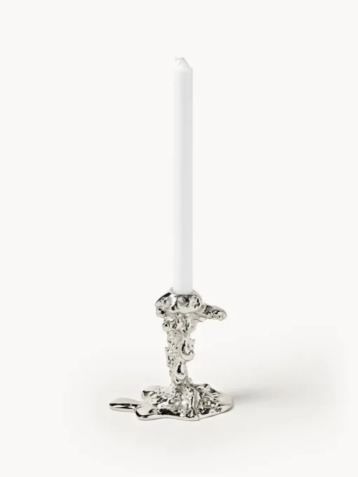 Candelabros|Jarrones>POLSPOTTEN Candelabro de metal Drip Plateado