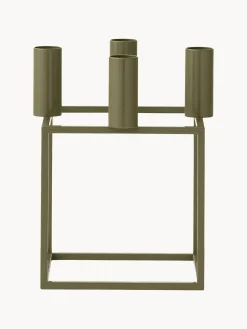 Candelabros|Jarrones></noscript>Audo Copenhagen Candelabro de metal Kubus Verde oliva