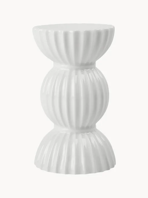 Candelabro de porcelana con relieves Tura Candelabros|Jarrones