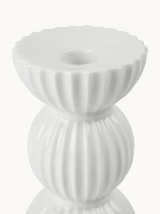 Candelabro de porcelana con relieves Tura Candelabros|Jarrones