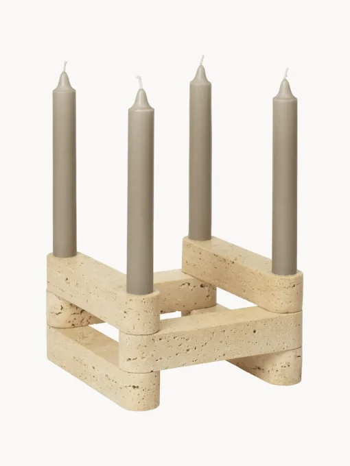 Candelabros|Jarrones>Ferm Living Candelabro modular de travertino Newel