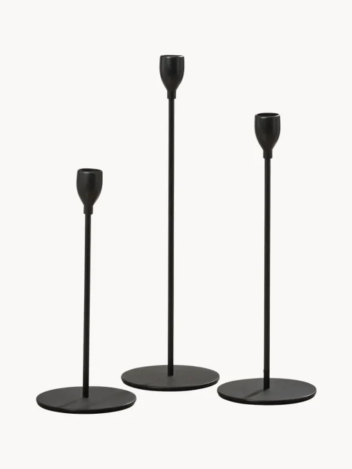 Candelabros|Jarrones> Candelabros Malte, 3 uds. Negro