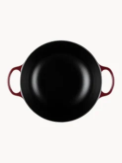 Ollas|Ollas></noscript>LE CREUSET Cazuela de hierro fundido La Marmite Signature Collection Rojo vino, dorado