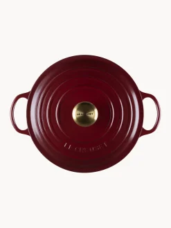 Ollas|Ollas></noscript>LE CREUSET Cazuela de hierro fundido La Marmite Signature Collection Rojo vino, dorado