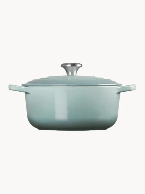 Ollas|Ollas>LE CREUSET Cazuela redonda de hierro fundido Signature Collection, tamaños diferentes Verde menta, plateado