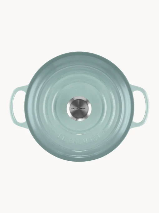 Ollas|Ollas>LE CREUSET Cazuela redonda de hierro fundido Signature Collection, tamaños diferentes Verde menta, plateado