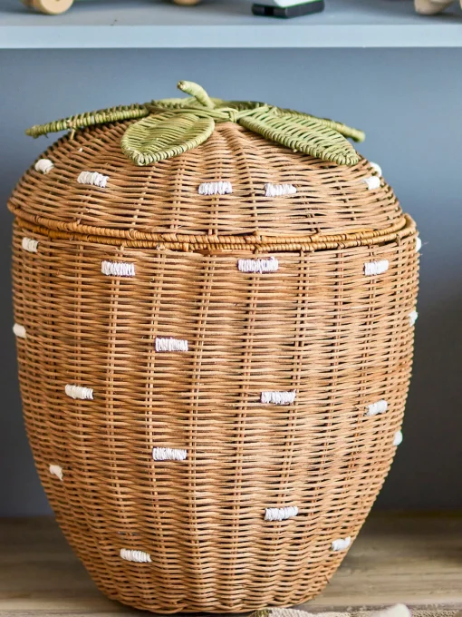 Cestas Y Cajas|Decoración Infantil>Bloomingville Mini Cesta infantil de ratán en forma de fresa Pelino