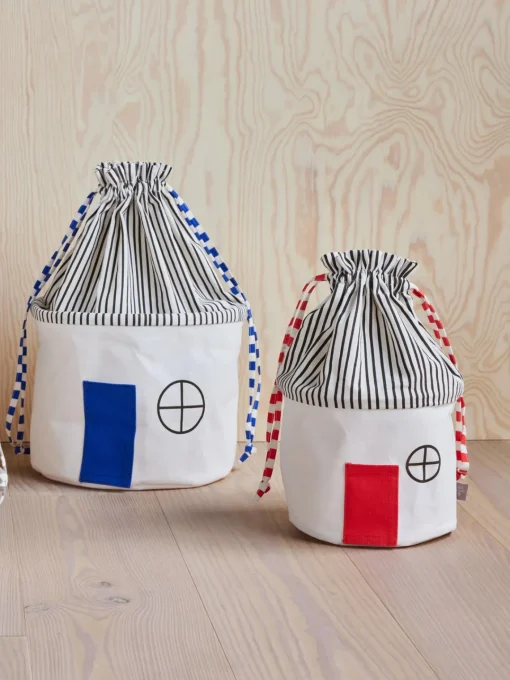 Decoración Infantil|Cestas Y Cajas>Oyoy Living Design Cesta Koya Beige claro, gris antracita, rojo coral