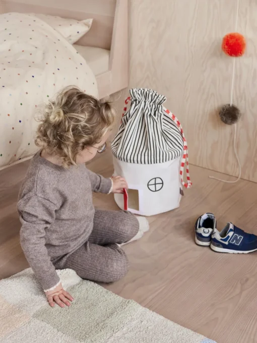 Decoración Infantil|Cestas Y Cajas>Oyoy Living Design Cesta Koya Beige claro, gris antracita, rojo coral