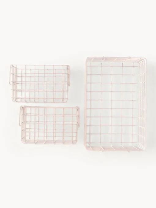 Cestas Y Cajas|Jarrones>Mustard Made Cestas de metal The Baskets, 3 uds. Rosa claro